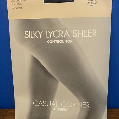 New Casual Corner Silky Lycra Sheer Off Black Size B Pantyhose